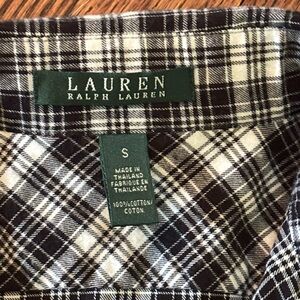 Lauren Ralph Lauren Black and White Casual Button Down Shirt